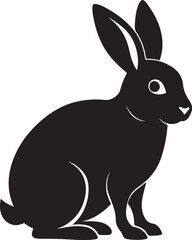 Obraz premium Rabbit black silhouette vector art