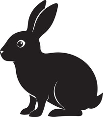 Rabbit black silhouette vector art