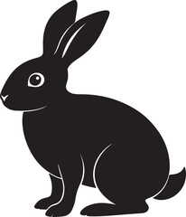 Rabbit black silhouette vector art