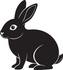 Rabbit black silhouette vector art