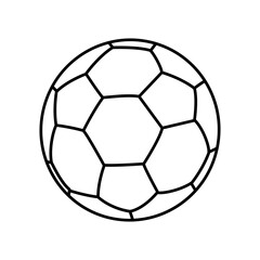 Football Ball icon in line art style isolated on white background.