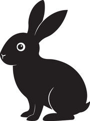 Rabbit black silhouette vector art