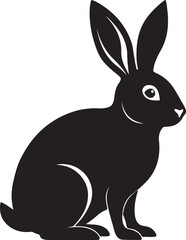 Obraz premium Rabbit black silhouette vector art