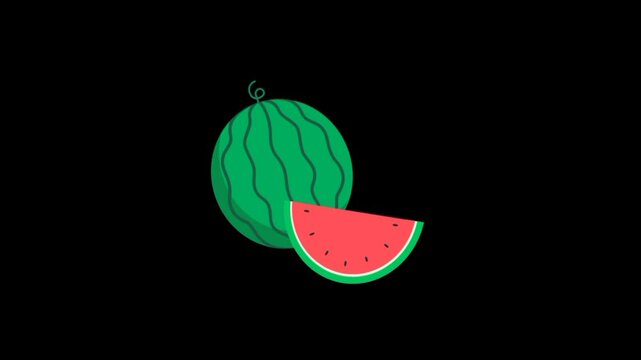 Watermelon vector illustration 3d animation 