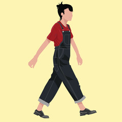 A young girl in a cheerful gait