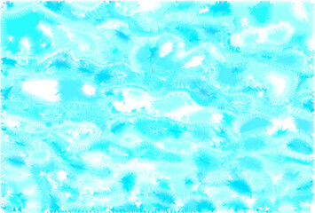 ギザギザまだらな霜やかき氷のような凍って冷たい質感の明るい蛍光青色テクスチャー