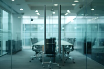 Glass Conference Room Door with Modern Office Design