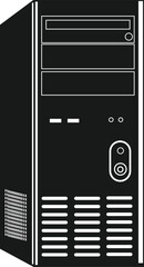 Desktop PC Tower Case Icon – Flat Vector of Computer CPU