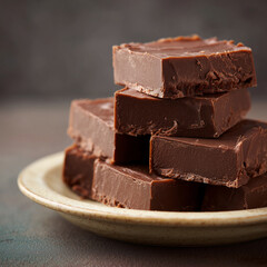 A stack of chocolate fudge.