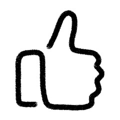 Thumb Line Drawing Minimal Gesture for Like or Approval Icon in One Line Art Style