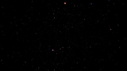 Loop glow flickering multicolored stars particles animation space travel abstract on black background. Space travel through a worm hole time tunnel. Infinite cyber technology vortex spiral flows  - Powered by Adobe