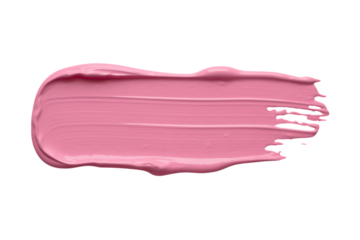 Pink paint stroke isolated on transparent background