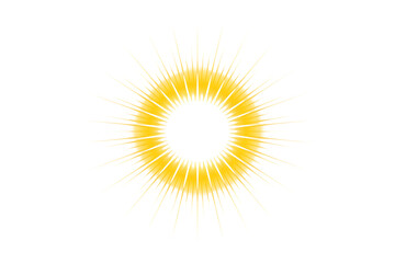 Abstract golden sunburst design isolated on transparent background