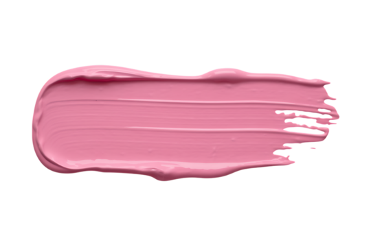 Pink paint stroke isolated on transparent background - Powered by Adobe