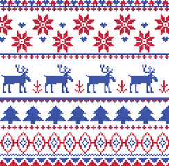 christmas seamless pattern with deer