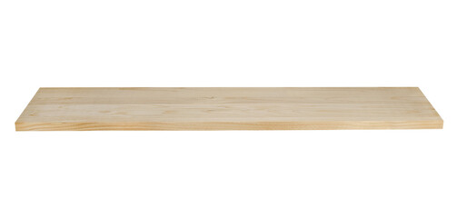 Wooden table top isolated on a transparent background. Full depth of field. PNG.