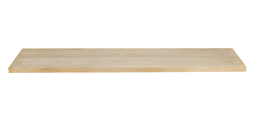 Wooden table top isolated on a transparent background. Full depth of field. PNG.