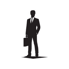 Vector silhouette of business man,profile,black color isolated on white background.vector illustration