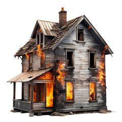 wooden burning house