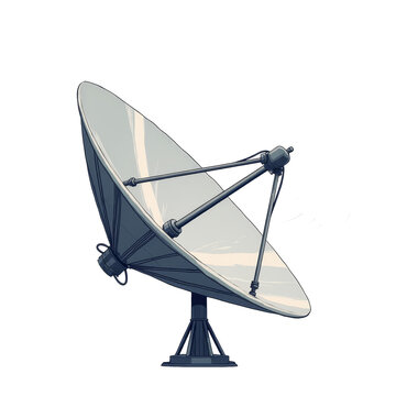 Satellite Dish, a parabolic satellite antenna with signal waves | Communication Icon Set