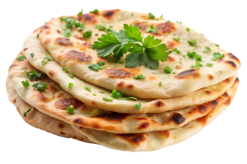 flat pita breads on white back ground