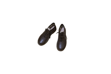 winter boots top view isolated, men's winter boots brown top view isolated white background