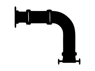 Set of water pipe full black silhouette vector illustration design