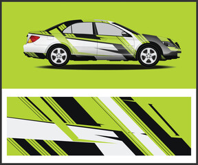 Obraz premium Abstract Lime Green and Black Car Wrap Design