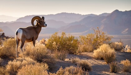 Naklejka premium the endangered peninsular bighorn of borrego springs