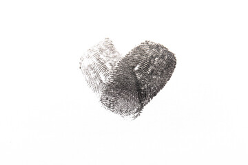 Black finger prints on white background