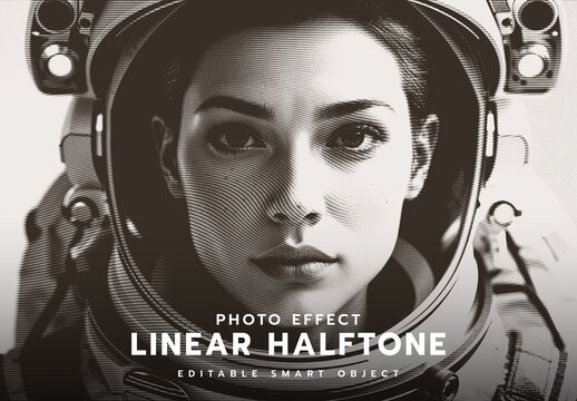 Linear Halftone Photo Effect