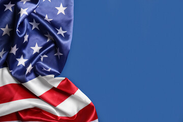 USA flag on blue background