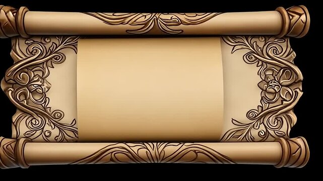 Ornate Vintage Scroll Reveal Template for Presentations and Storytelling
