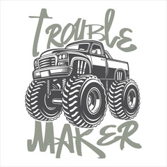 Monster Truck Silhouette Graphic © Hega