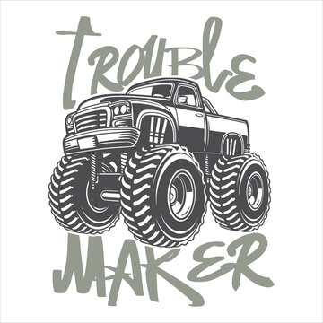 Monster Truck Silhouette Graphic