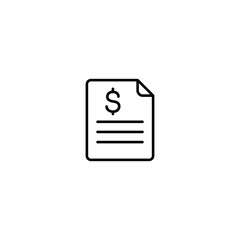 Simple icon of a financial document or invoice. Suitable for financial apps and websites.