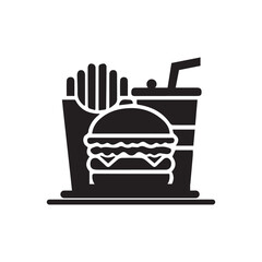 Fast food icon, Silhouette flat design on white background, Vector illustration