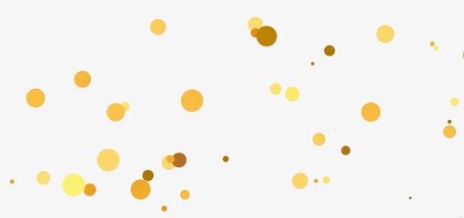 Scattered circles in yellow and brown shades on white background. Abstract design.