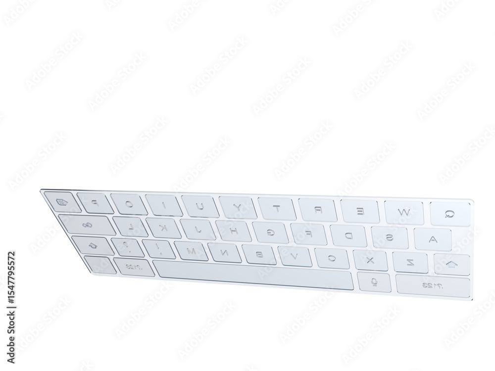 Aufkleber white wireless keyboard with a minimalist design