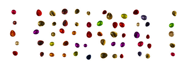 Colorful handmade easter eggs isolated