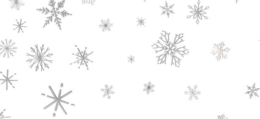 Snowflakes and bokeh lights on the blue Merry Christmas background. 3D render