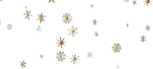 Snowflakes and bokeh lights on the blue Merry Christmas background. 3D render