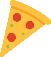 Flat Style Cheese Pizza Slice Variation 2 Vector Art