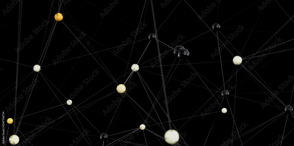 Poster Stock photo of abstract network connection with dots and lines. Perfect for technology, connection, and network concepts.