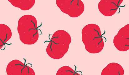 Cute tomato pattern background vector design