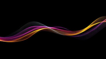 Abstract Colorful Waves on a Black Background for Creative Design