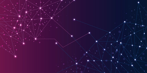 Fototapeta premium Abstract plexus background with connecting dots and lines