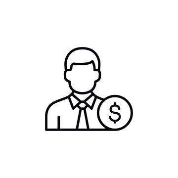 businessman with dollar sign icon clip art preview