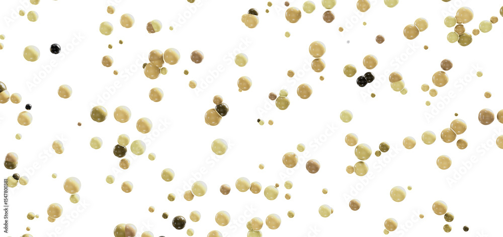 Poster beautiful abstract background with beige and brown spheres floating on white. ideal for presentation