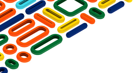 Multicolor abstract background banner of triangles , all the colors of the rainbow - Divider 3d